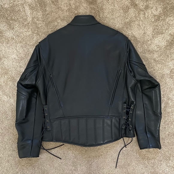 U.S. Made CO. Leather Motorcycle Jacket Size 44 - Picture 9 of 12